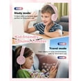 thumbnail image 3 of Seenda Kids Headphones for Girls Boys, Wired Kids Headphones with Microphone for School, Lightweight Foldable Stereo Bass Volume Control Kids Headphones for Cell Phone/Tablet/Laptop/MP3/4, Pink, 3 of 6