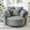 Grey, variant on 56"W Oversized Swivel Accent Chair, Round Sofa Chair with Adjustable Phone Holder, Corduroy Upholstered Barrel Chair for Living Room, Black