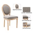 thumbnail image 6 of Guyou Farmhouse Dining Chairs Set of 2, French Wooden Country Upholstered Linen Oval Side Chair with Round Back for Restaurant Living Room Kitchen Dining Room, Grey, 6 of 12