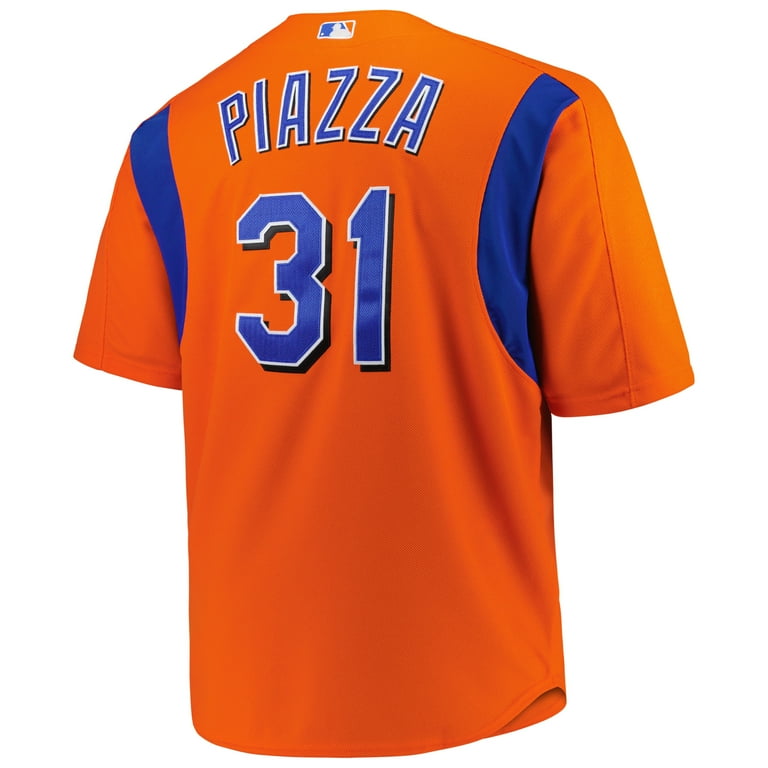 Men s Mitchell Ness Mike Piazza Orange New York Mets Big Tall Cooperstown Collection Mesh Batting Practice Jersey Walmart