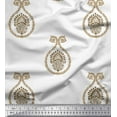 thumbnail image 1 of Soimoi Brown Poly Georgette Fabric Floral & Paisley Block Print Fabric by the Yard 52 Inch Wide, 1 of 3