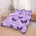 thumbnail image 3 of Purple Butterfly Floral Comforter Sets Twin Size All Season Bed Set Flower Bedding Sets Colorful Butterfly Bedding Quilt for Kids Teen Girls 1 Comforter+ 1 Pillowcase, 3 of 14