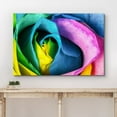 thumbnail image 3 of wall26 Canvas Print Wall Art Close Up Detail of Rainbow Rose Petals Floral Botanical Photography Modern Art Chic Scenic Colorful Nature Wilderness for Living Room, Bedroom, Office - 24"x36", 3 of 5