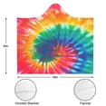 thumbnail image 3 of Wearable Blanket,Colorful Tie Dye Pattern Hooded Wearable Flannel Blanket for Adults & Teens,Winter Poncho Shawl Wrap Cape Cozy Anti-Pill,50"x60", 3 of 5