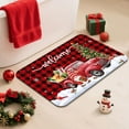 thumbnail image 6 of Christmas Bathroom Rugs Quick-Drying Non-Slip Rubber Buffalo Plaid Red Truck Merry Christmas Welcome Bath Mats Super Absorbent Winter Bathroom Rug for Kitchen Sink, Shower Room, Bathtub, 6 of 6
