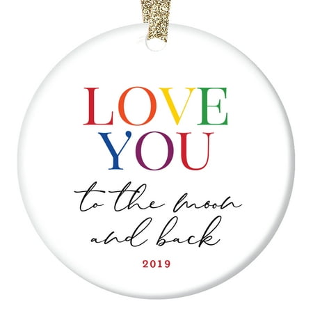 Christmas Ornament 2019 Wedding Present Newlyweds Husband Wife Engaged Gay Couple Rainbow Love You Collectible Ceramic Xmas Tree Decoration Keepsake 3