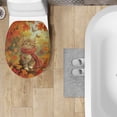 thumbnail image 4 of ZUXONGSY Thanksgiving Cat Toilet Lid Dust Cover Easy to Install Toilet Lid Cover Full Coverage Design Maple Leaf Soft Thicker Flannel Bathroom Toilet Seat Cover Decoration for Bathroom, 4 of 6