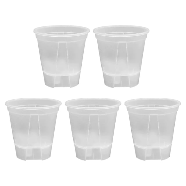 pot de Fleurs avec Fonction de drainage pour Intérieur et Extérieur (Transparent/blanc)