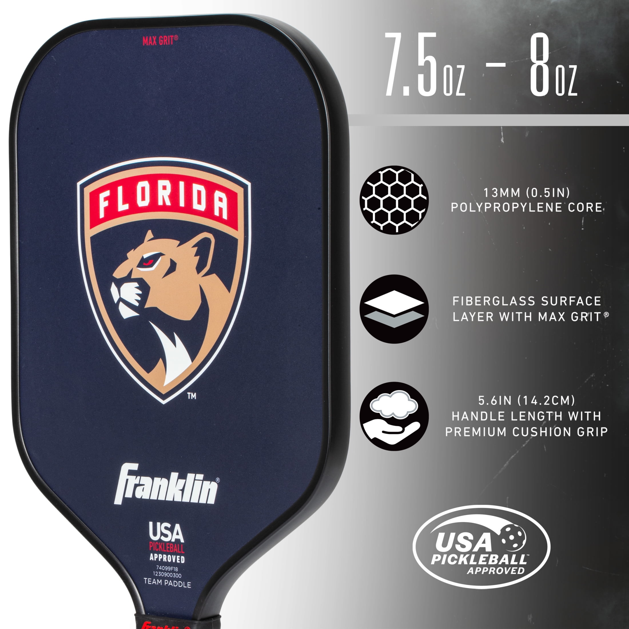 Franklin Sports NHL Florida Panthers Pickleball Paddle - Official NHL Team Pickleball Paddles - USAP (USAPA) Approved Premium Quality Pickleball Paddles - Authentic Team Logos + Colors