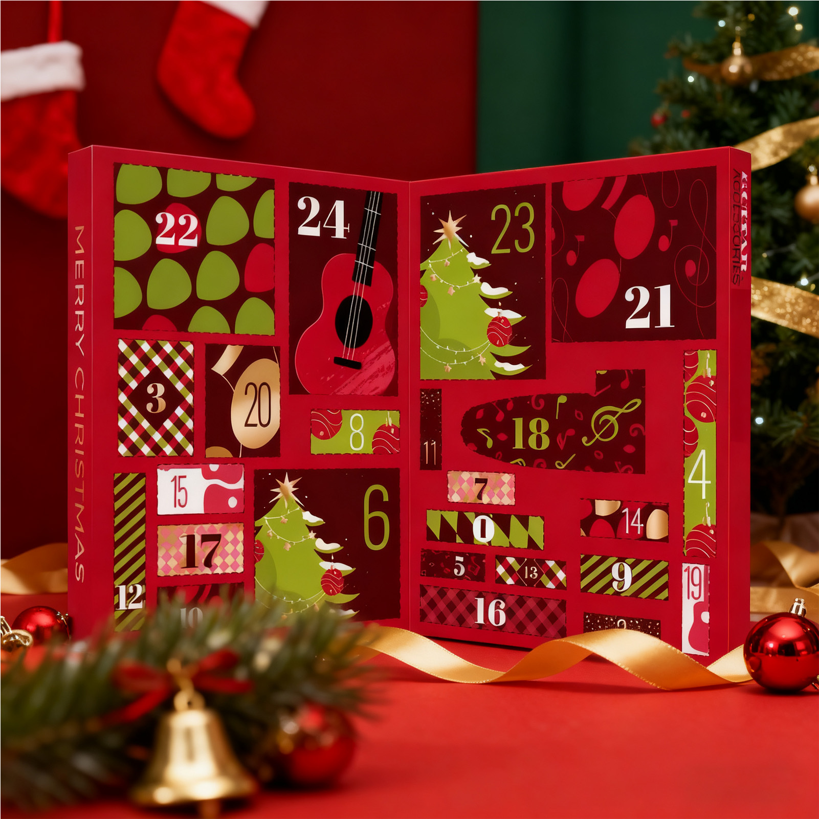 Guitar Pick Blind Box Christmas Advent Calendar 2025 Guitar Player Christmas Countdown Calendar with 22 Picks and Pick Holder Bass Ukulele