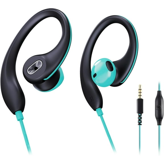 Wired in-Ear Headphones with Over Ear Hook Earclip Running Earphones Wrap Around Ear Buds Compatible with Smartphone Laptop Tablet MP3-3.5mm Jack