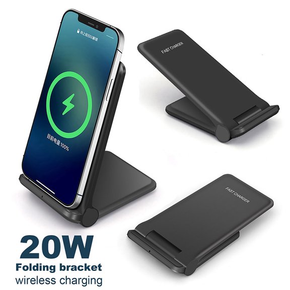 FDGAO Wireless Charger 20W Foldable Fast Wireless Charging Stand for iPhone 14 Pro Max/14 Plus/13 Pro Max/12 Pro/11/XS/8, for Samsung Galaxy/Note