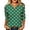 #0142-Green, variant on Shihyeh Women Halloween Jackolantern Print Blouse V Neck 3/4 Sleeve Flare Sleeve Button Front Dressy Casual Top for Adult