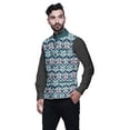 thumbnail image 2 of Atasi Marriage Ethnic Coat For Men Printed Nehru Jacket Mens Bandhgala Casual Vest Jacket-XX-Large, 2 of 3