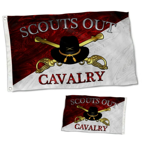 Dutern Double Sided Stetson Scouts Out Cavalry Diagonal Flag Banner 3 Ply with Brass Grommets 3x5 Feet