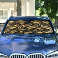 thumbnail image 4 of ALAZA Gold Tropical Leaves Windshield Sun Shade Car Foldable Sun Visor Block UV Rays Protector 55"x27.6", 4 of 8