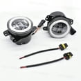 thumbnail image 4 of 4" Inch Round LED Halo Fog Lights Angel Eyes DRL Lamp Fit Jeep Wrangler JK LJ JT, 4 of 13