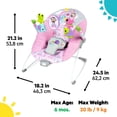 thumbnail image 6 of Bright Starts Pink Paradise Portable Baby Bouncer with Vibrations, Newborn, Unisex, 6 of 18