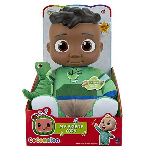 Muñeco de peluche CocoMelon My Friend Cody con dinosaurio para niños