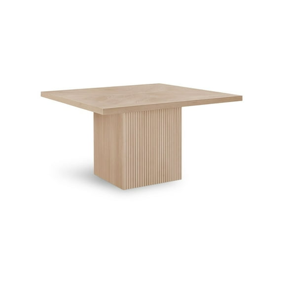 Meridian Furniture Belinda Square Natural Solid Wood and Oak Veneer Dining Table