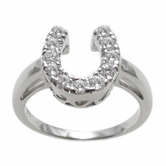 Elegant Horseshoe Diamond Ring, Luxury Diamond Accent Ring, Vintage Inspired Diamond Engagement Ring, Unique Design Ring, Lucky Horseshoe Ring, 925 Sterling Silver, 1.8 Ct Simulated Diamond