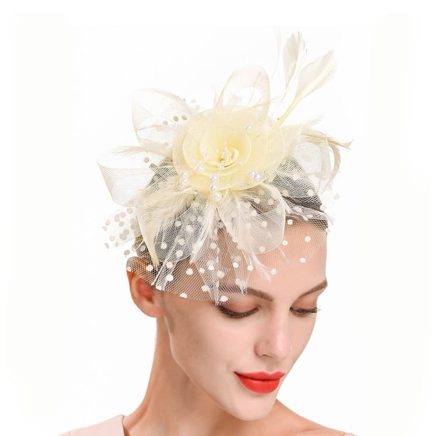 Qarigey Tocado de boda con flores para el pelo, estilo Retro, adorno Simple europeo, colgante de cabeza de compromiso multiusos Ropa, zapatos y accesorios Miscelánea Beige
