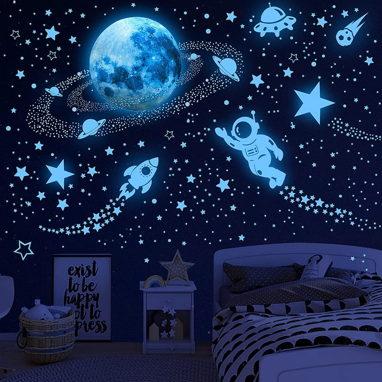 Glow in The Dark Stars for Ceiling,Glow in The Dark Stars and Space Planet  Wall Decals, 469 Pcs Ceiling Stars Glow in The Dark Kids Wall Decors