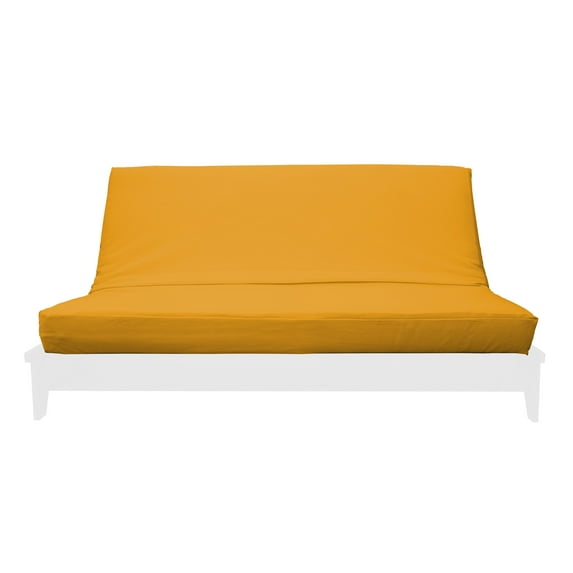 Premium Cotton/Polyester Futon Cover by Prestige Furnishings - Solid Collection - Solid Gold - Queen Size (60" x 80")
