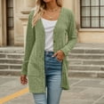 thumbnail image 2 of Ediodpoh Womens Sweater Coat Long Sleeve Open Front Cardigan Soft Brushed Striped Knit Outerwear for Fall Winter Casual Wear Cardigan Sweaters for Women Green M, 2 of 6