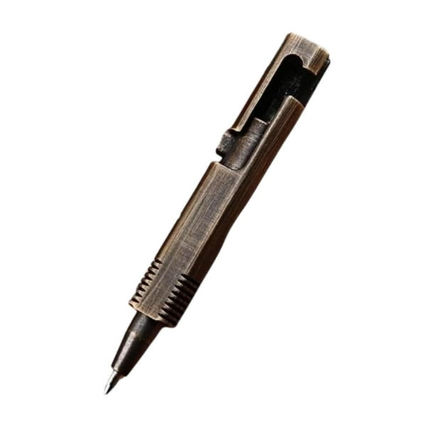 Mini bolígrafo,Mini bolígrafo Regalo de escritura práctico,Bolígrafo de tinta negra Bolígrafo de bolsillo compacto ligero,Bolígrafo de bolsillo portátil de latón Negro