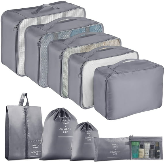 Juego de 10 bolsas organizadoras de equipaje Packing Cubes YEEYAA para toda la familia