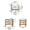 thumbnail image 4 of Set of 2, Outdoor Acacia Wood Patio Club Chair, Wood Patio Furniture,Waterproof Thick Cushion Deep Seating for Porch, Garden, Backyard, Balcony, Weight Capacity 400lbs, Light Teak Finish, White, 4 of 9