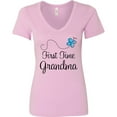 thumbnail image 3 of Inktastic First Time Grandma Butterfly Women's V-Neck T-Shirt, 3 of 5