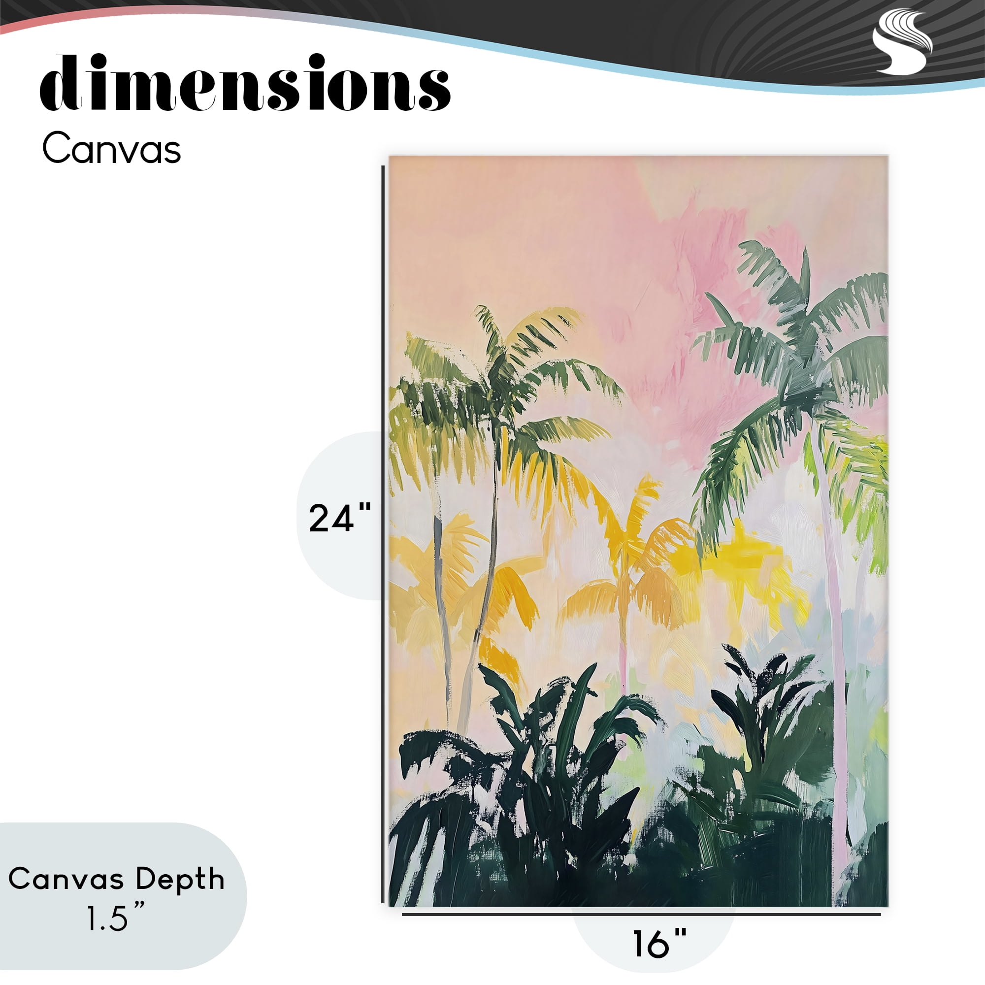 Stupell Industries Pastel Palms in Morning Glow Canvas Wall Art, design by The Prints Vibe