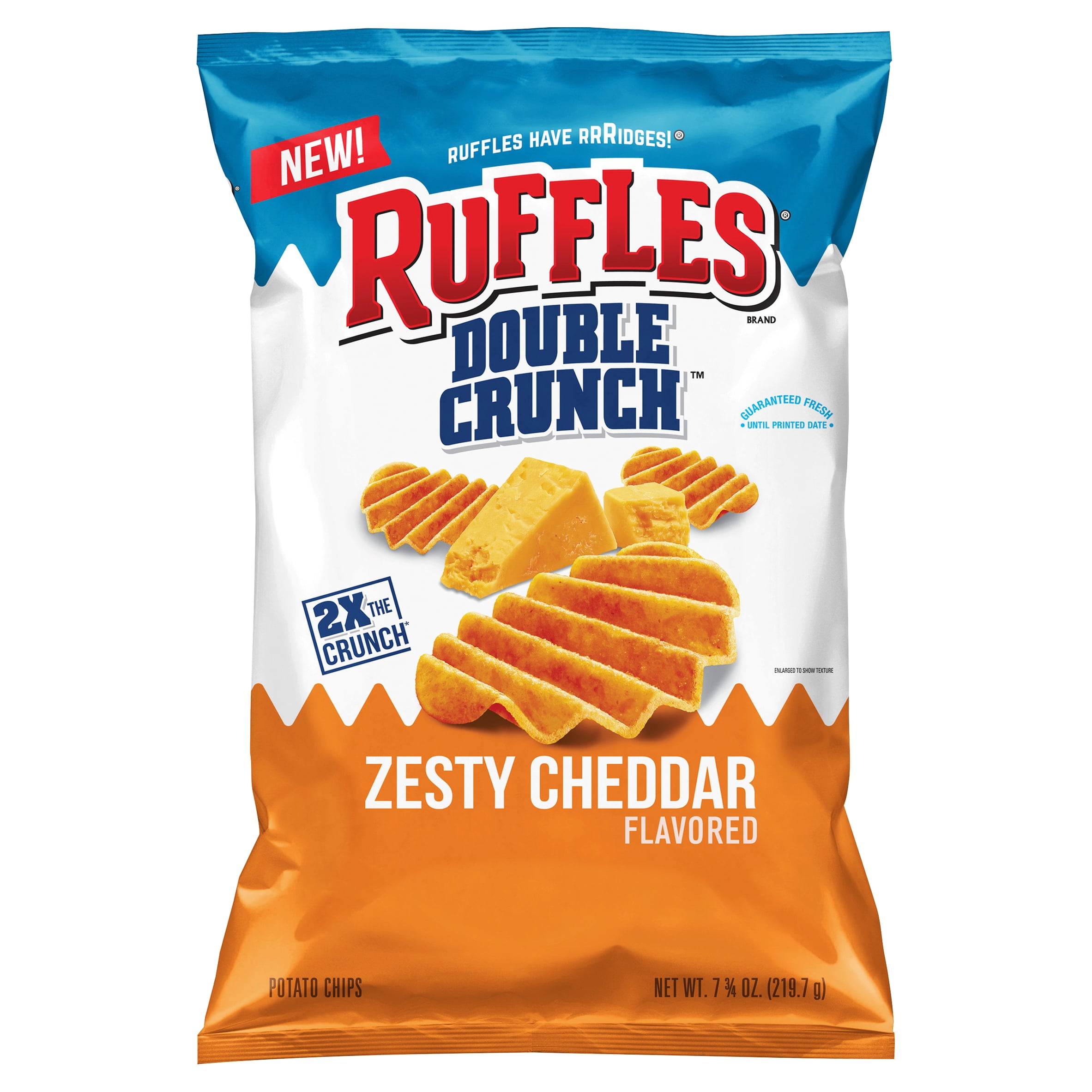 Ruffles Double Crunch Zesty Cheddar Flavored Potato Chips 7 34 Oz - Walmartcom