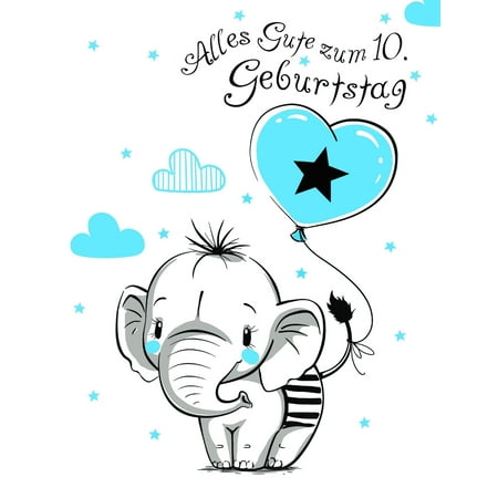 Alles Gute Zum 10 Geburtstag Besser Als Eine Geburtstagskarte Niedliches Elefantgeburtstagsbuch Das Als Tagebuch Oder Notizbuch Benutzt Werden