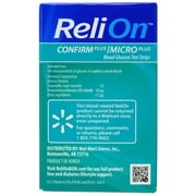ReliOn تأكيد شرائط اختبار الجلوكوز في الدم الصغير ، 50 Count