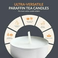 thumbnail image 7 of PAMI Premium White Tealight Candles 100-Pack – Unscented Paraffin Tea Lights with 4-Hour Burn Time, Beautiful Flame for Votive Holders, 7 of 7