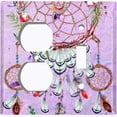 thumbnail image 4 of Metal Light Switch Plate Cover Beaded Feather Dreamcatcher Pink DRM006, 4 of 13