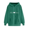 thumbnail image 3 of Aboser Womens Cute ECG Graphic Hoodies with Pocket Fashion Casual Long Sleeve Sweatshirts Comfy Soft Fall Hoodies Solid Color Hooded Pullover Tops, 3 of 7