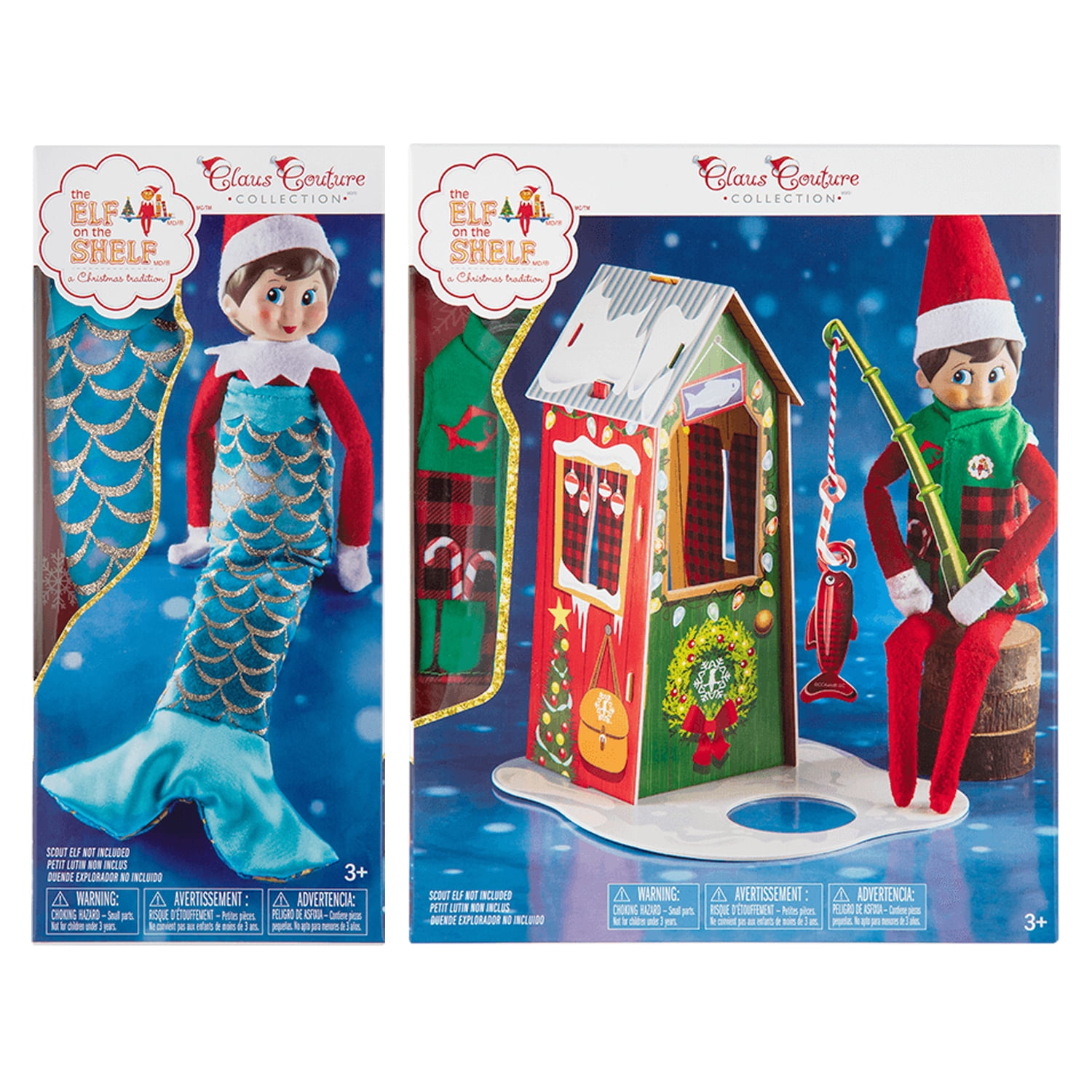New Elf On the Shelf Frosted Ice Fishing Hut Set Claus Couture Collection 