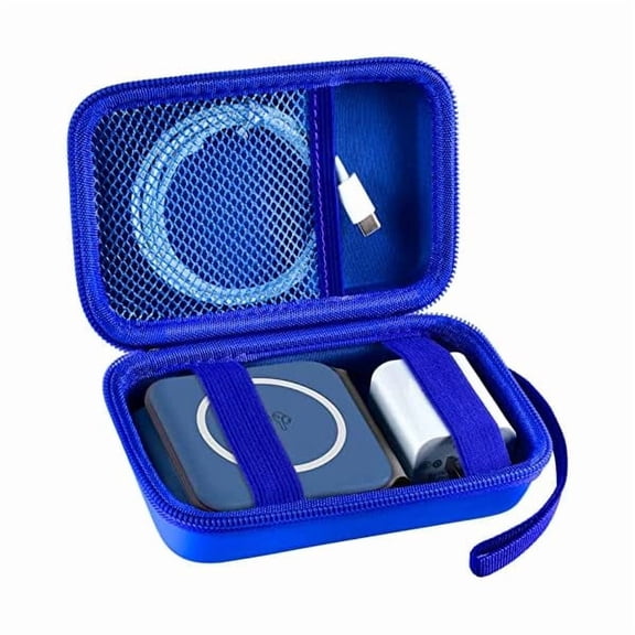 Travel Case for UCOMX for Nano/for Iseyyox/for LISEN/for RTOPS 3 in 1 Wireless Charger, Foldable Magnetic Charging Station Storage Holder Bag for Fast Charge Pad Cable and Adapter, Blue-Box Only