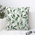 thumbnail image 6 of YFYANG Square Decorative Throw Pillow Case (Without Pillow Insert), Green Watercolor Leaf Pattern Bedroom Sofa Car Cushion Cover, 12"x12", 6 of 9