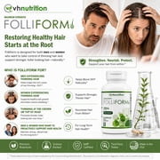 VH Nutrition FOLLIFORM DHT Blocker for Men & Women 1500mg - Supports Healthy Hair Growth, Scalp Health, Maximum Strength Hair Loss Treatment - 60 Capsules