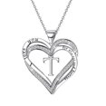 thumbnail image 3 of Collier Pendentif en Forme de Cœur pour Femmes Plaqué Argent, 3 of 9