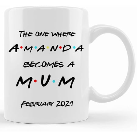Mummy Daddy Mug Set The One Where New Mum First Mothers Day Gift New Dad Lgbt Couples pregnancy Announcement Friends Inspired Ceramic Novelty Coffee Mug Tea Cup Gift Present For