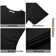 thumbnail image 6 of Sundazz Slim Fitted T Shirts for Women Short Sleeve Ruched Crop Tops Summer Basic Tees, XS-XL, 6 of 9
