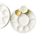 thumbnail image 4 of Rani Round Biodegradable Divided Plates, Pack of 25, 9 Compartments ~ Disposable & Eco-Friendly | 12.44" Diameter, 1.38" | Heavy-Duty and Sturdy Disposable Bagasse Plates, 4 of 9
