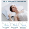 thumbnail image 3 of DONAMA Contour Pillow for Neck Pain and Side Sleeping,Cervical Pillows,Queen,Blue, 3 of 8