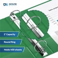 thumbnail image 2 of Davis Group Easyview Premium, Round Ring, Customizable, View Binder, 6 Pack (Green, 2"), 2 of 8
